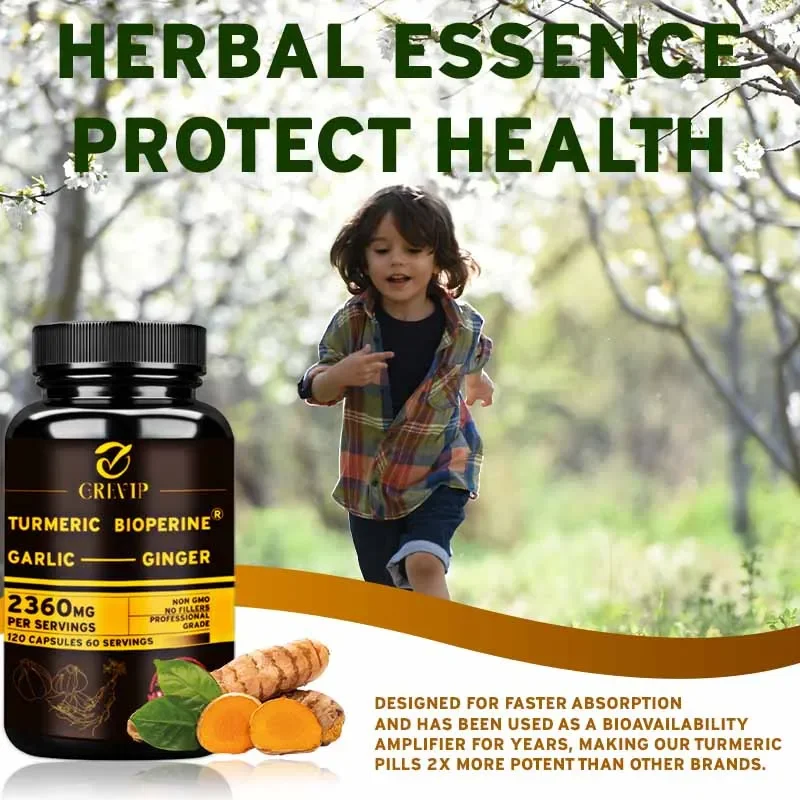 Turmeric Curcumin Capsule - Suplemento 4 en 1 de cúrcuma
