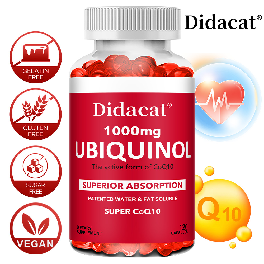 Coq10 Ubiquinol Softgel - Cápsulas Blandas Vegetales de CoQ10 Ubiquinol