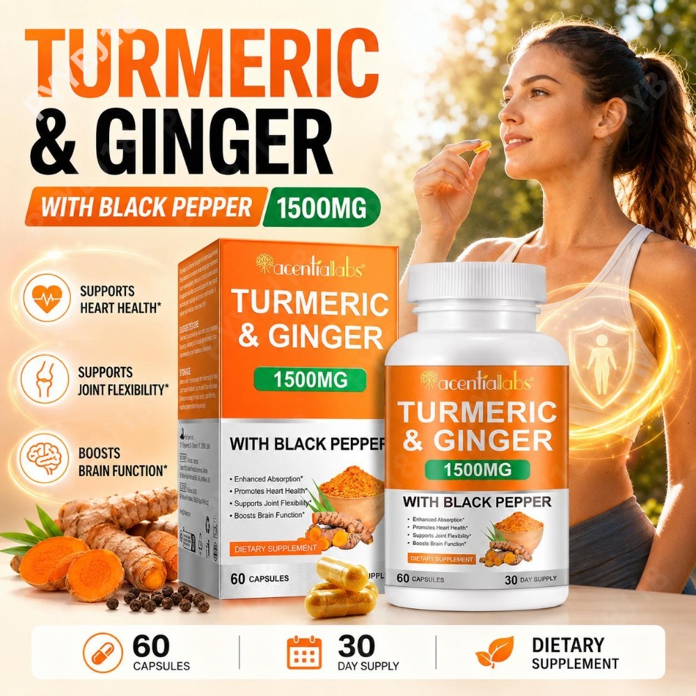 Turmeric Curcumin Capsule - Cápsulas de cúrcuma y jengibre con