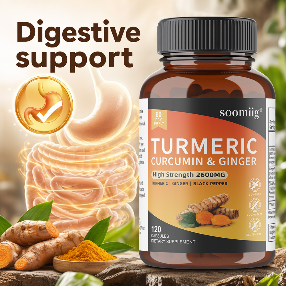 Turmeric Curcumin Capsule - Cápsulas de Cúrcuma, Jengibre y Pimienta