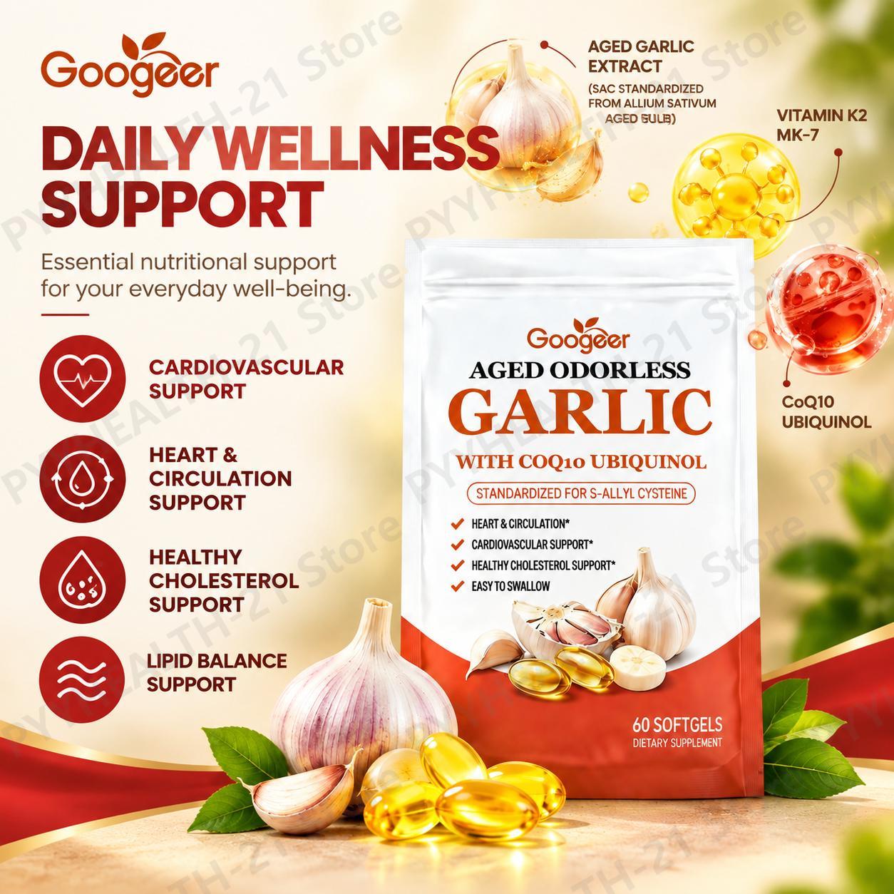 Cápsulas blandas de ajo sin ol - Coq10 Ubiquinol Softgel reseña y precio