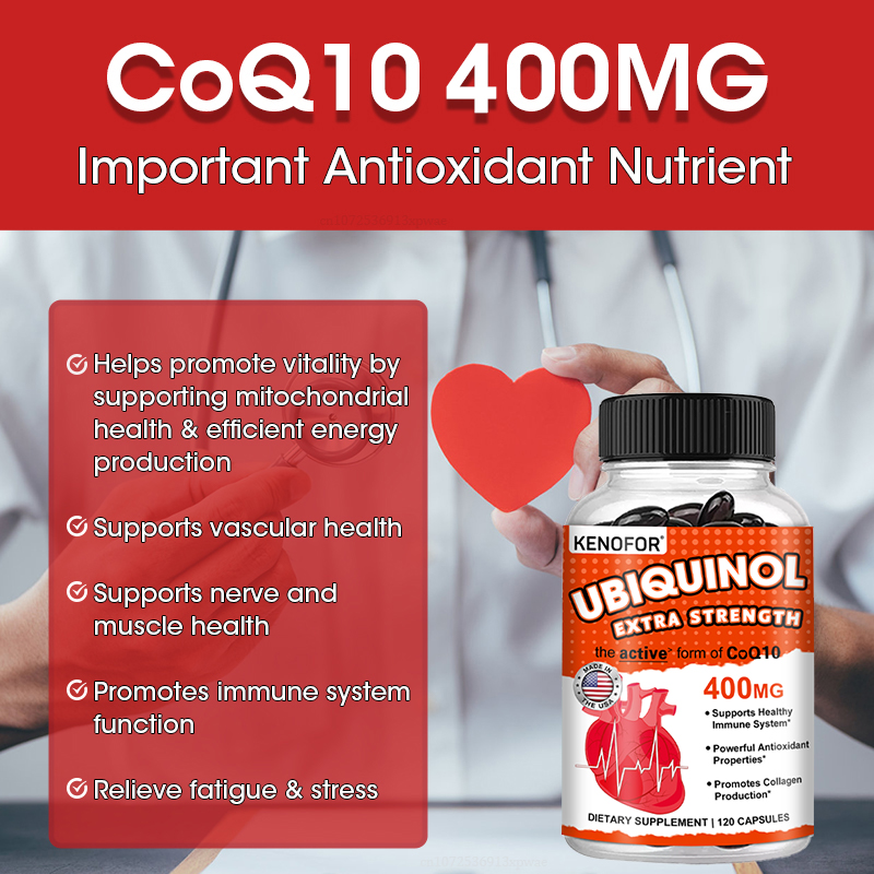 KENOFOR Ubiquinol CoQ10 400 mg - Coq10 Ubiquinol Softgel reseña y precio