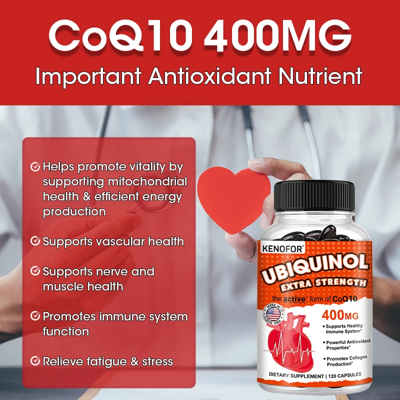 Ubiquinol CoQ10 400 mg Cápsula - Coq10 Ubiquinol Softgel reseña y precio