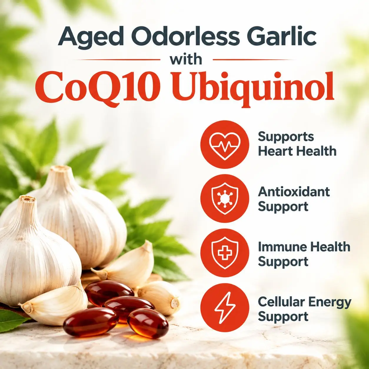 Cápsulas blandas de ajo enveje - Coq10 Ubiquinol Softgel reseña y precio