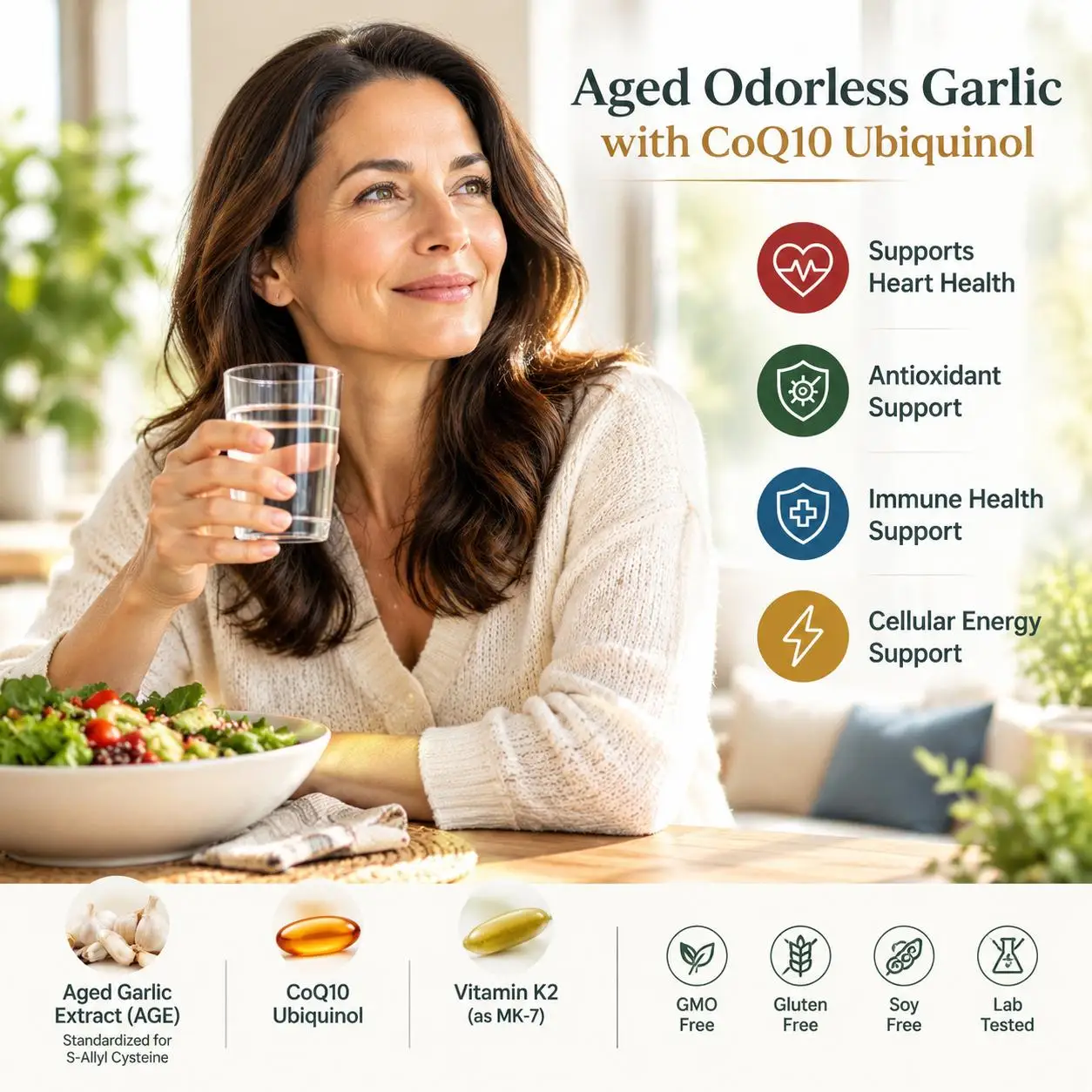 Cápsulas blandas de ajo enveje - Coq10 Ubiquinol Softgel reseña y precio