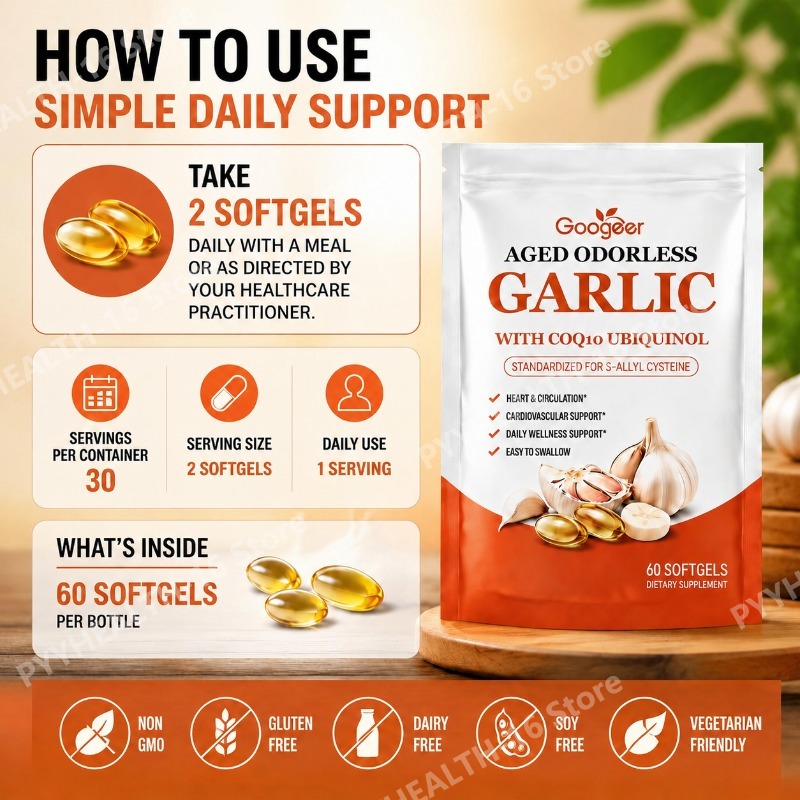 Cápsulas de Ajo Envejecido sin - Coq10 Ubiquinol Softgel reseña y precio