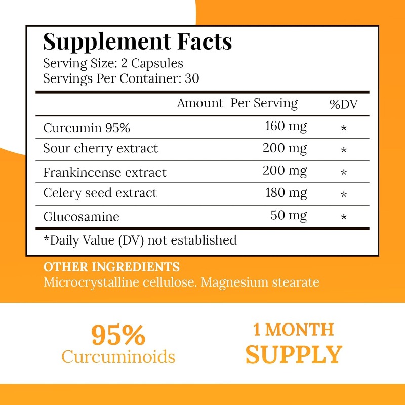 Curcumina 95% y Glucosamina co - Turmeric Curcumin Capsule reseña y precio